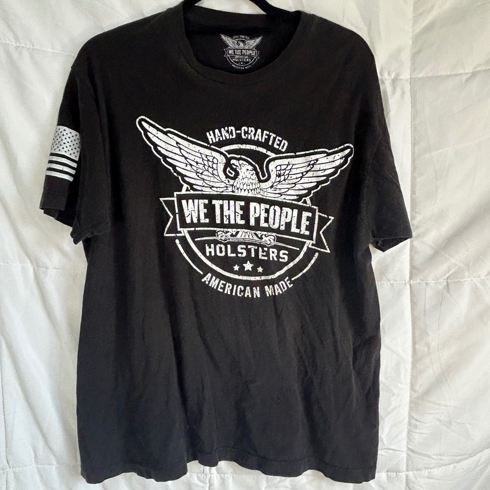 We The People Holsters Mens Black T Shirt Eagle American Made Graphic Tee